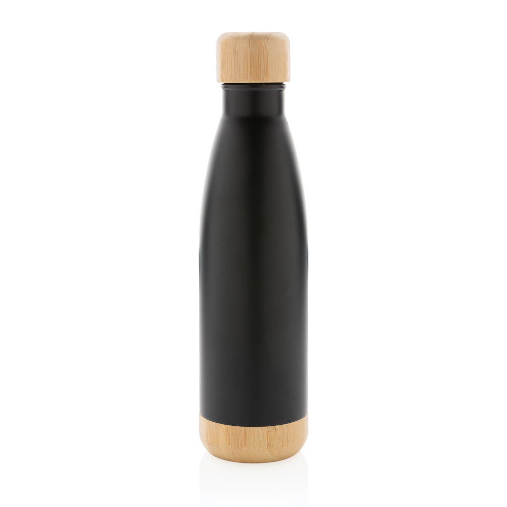 Vakuum stainless steel flaska med kork och botten i bambu