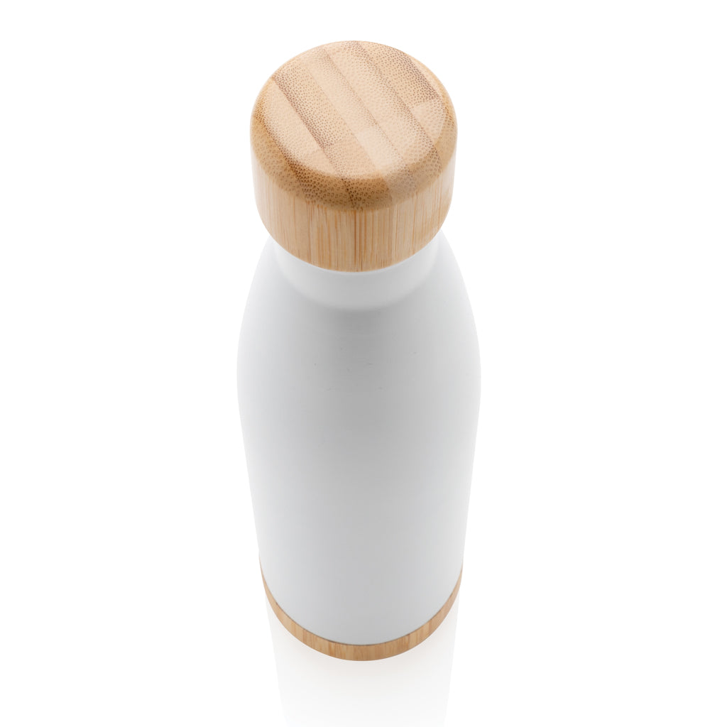 Vakuum stainless steel flaska med kork och botten i bambu