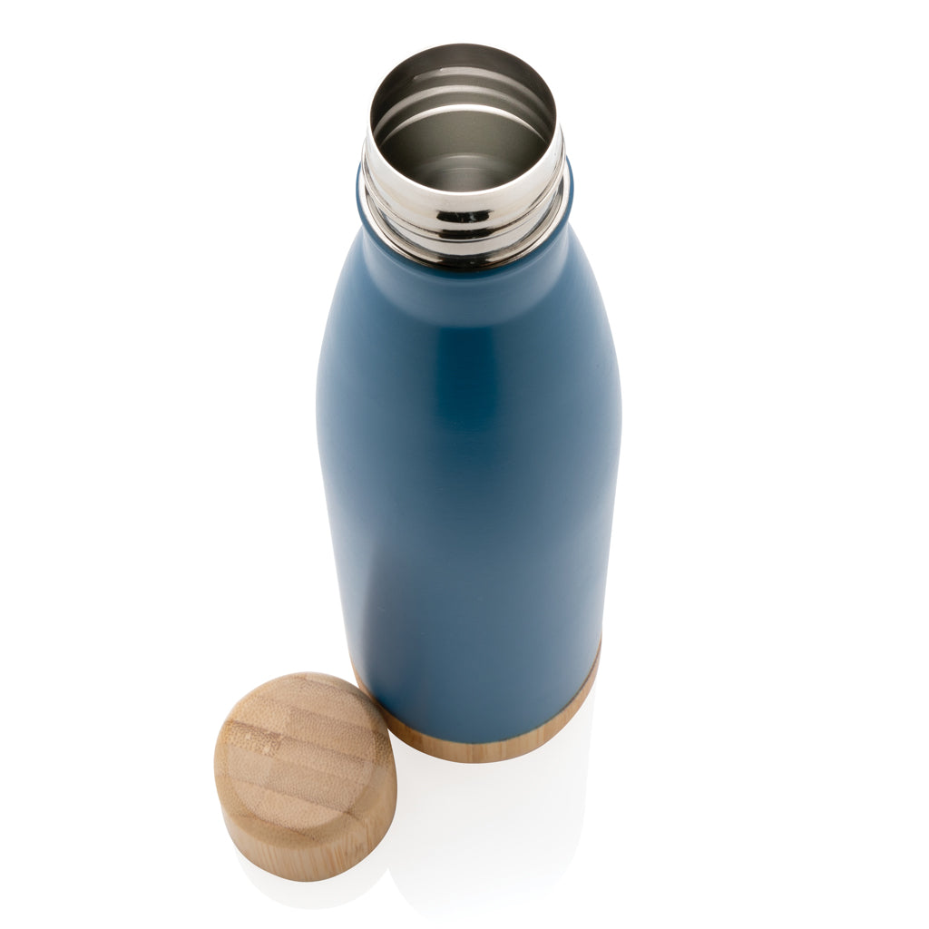 Vakuum stainless steel flaska med kork och botten i bambu