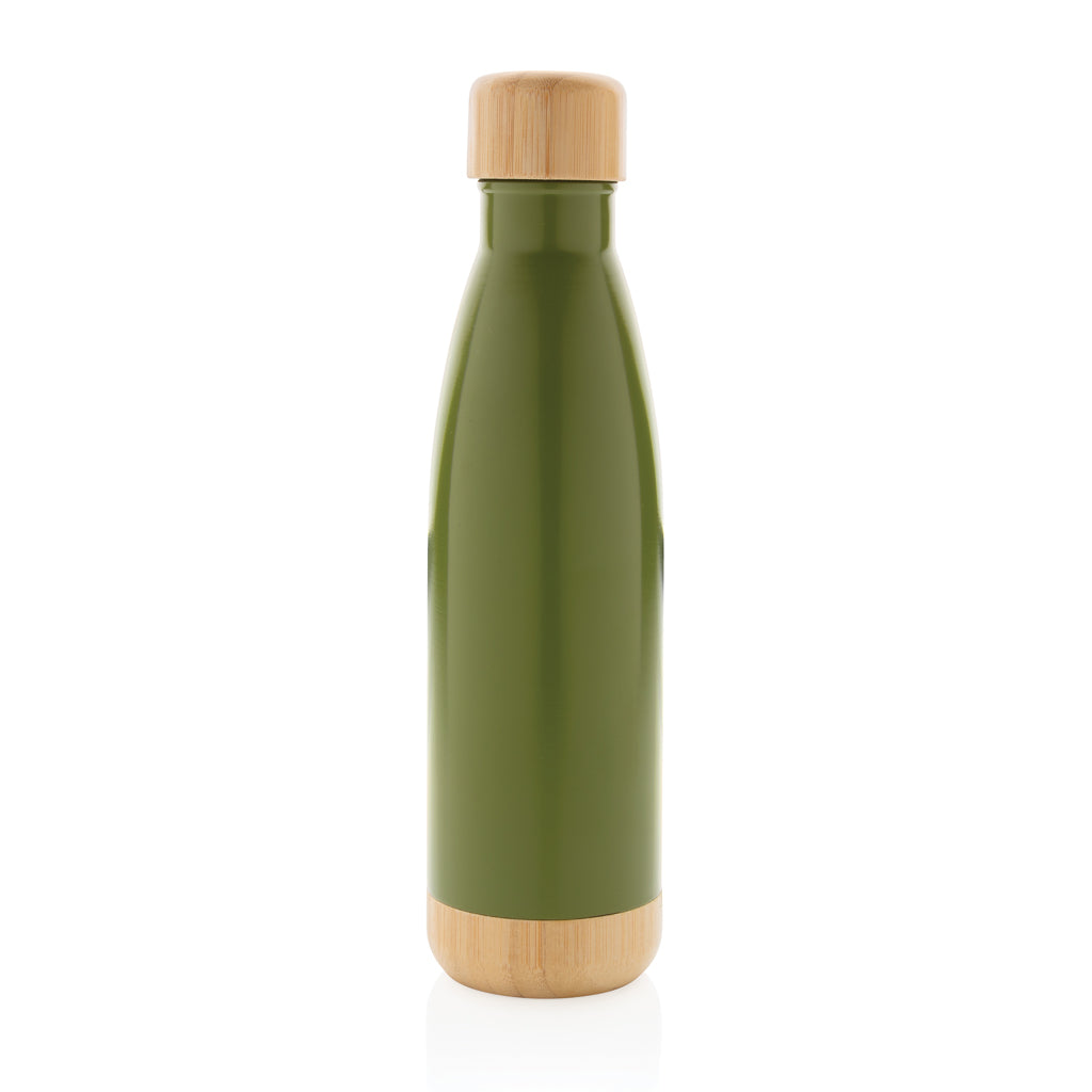 Vakuum stainless steel flaska med kork och botten i bambu