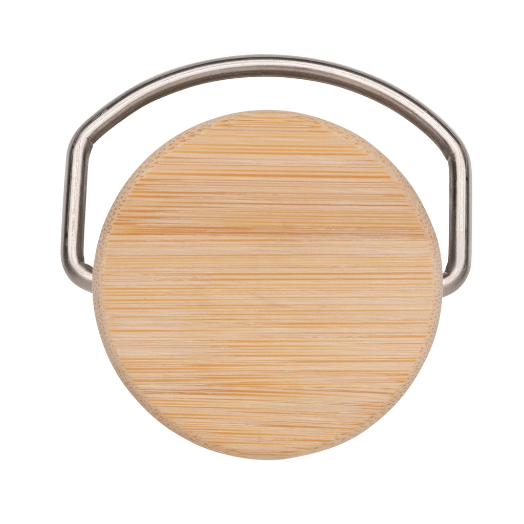 Modern rostfritt stål vattenflaska med bambulock