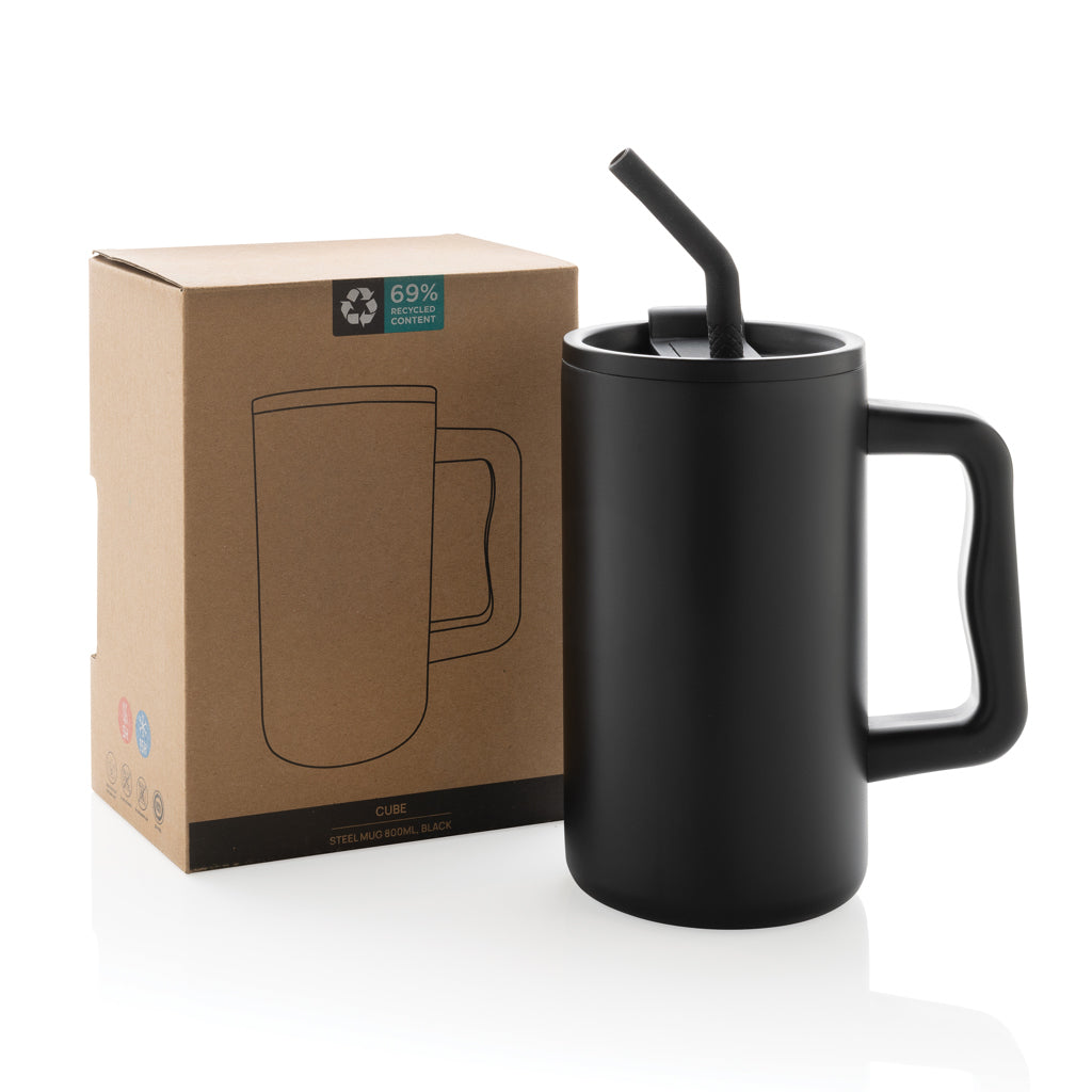 Cube RCS-certifierad kontorsmugg i återvunnet stål 800 ml.