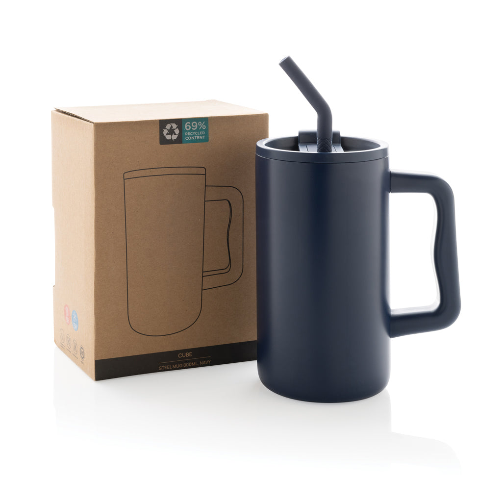 Cube RCS-certifierad kontorsmugg i återvunnet stål 800 ml.