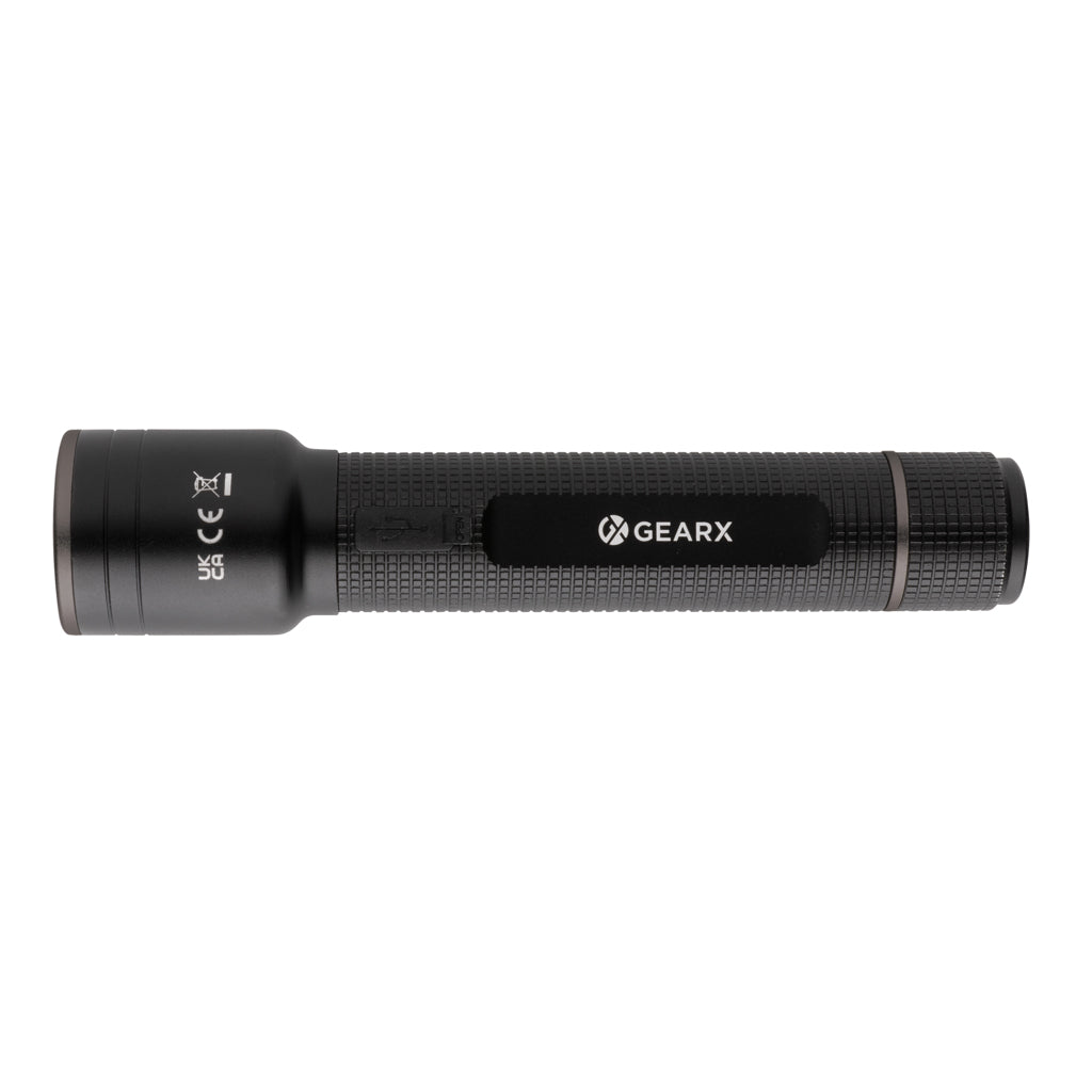 Gear X USB-återuppladdningsbar stor ficklampa RCS aluminium