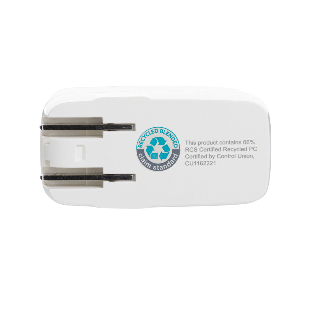 TravelCharge Pro RCS rplastisk reseladdare med USB C