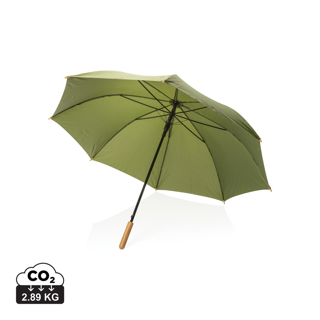 27' Impact AWARE™ RPET 190T automatisk öppning paraply bambu