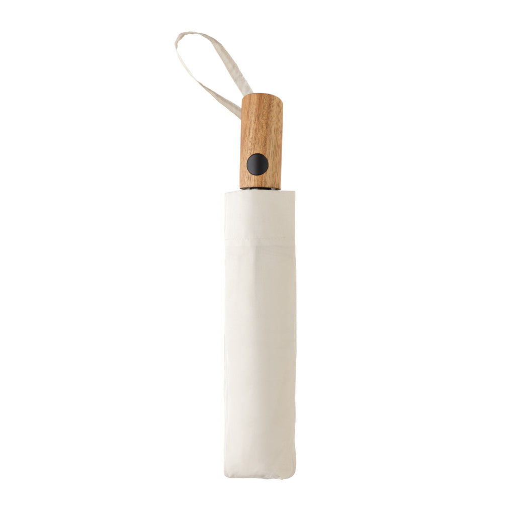 Kaycey 21” AWARE™ RPET Acacia trä mini paraply auto open