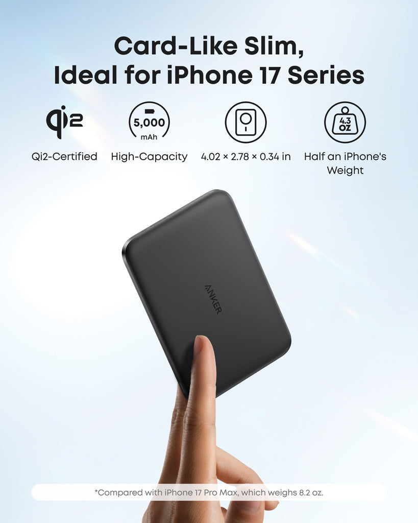 Anker Nano trådlös powerbank 5K 15W MagGo slim Qi 2.0