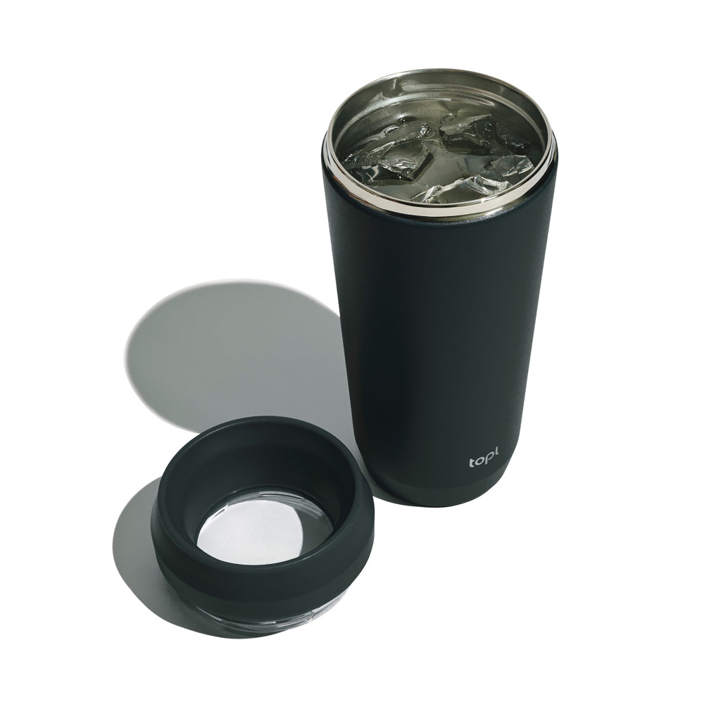Topl To Go-glas i återvunnet stål Patenterat 360-lock 354 ml