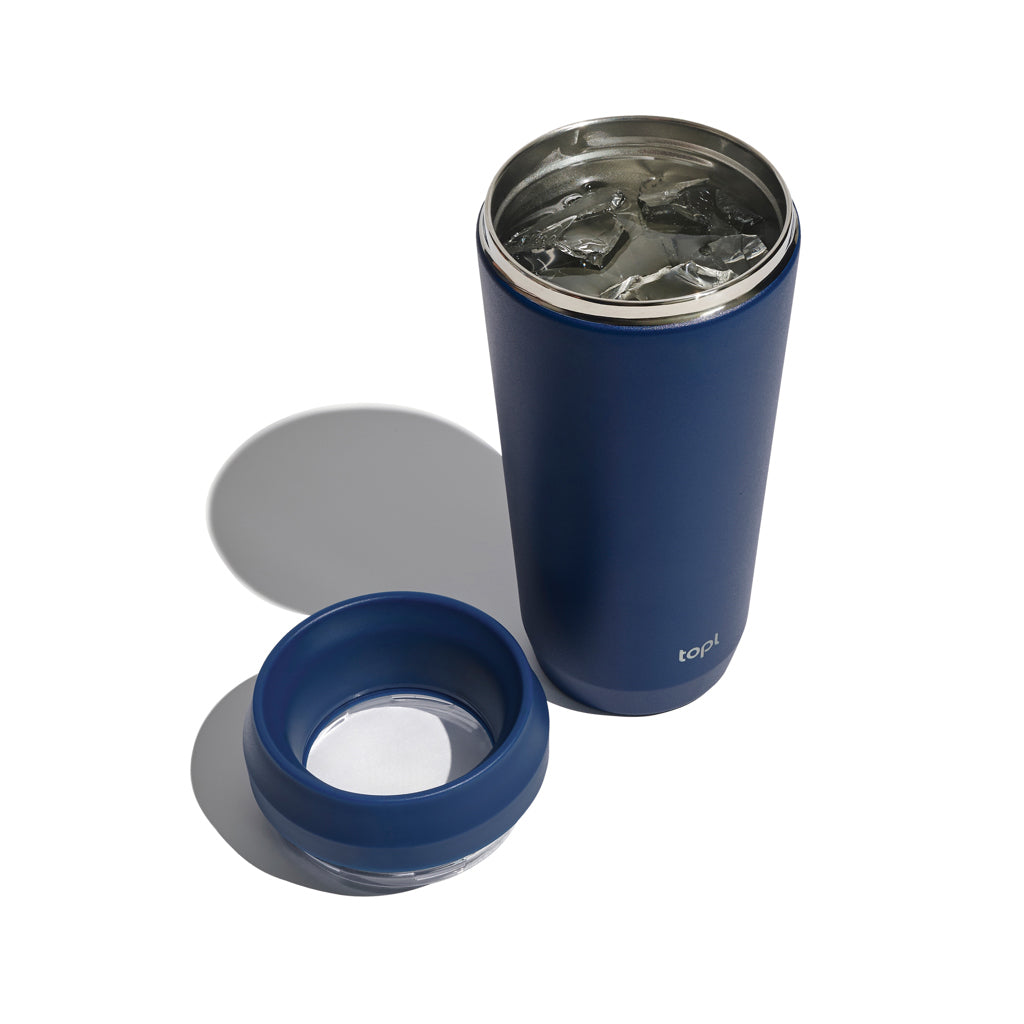 Topl To Go-glas i återvunnet stål Patenterat 360-lock 354 ml