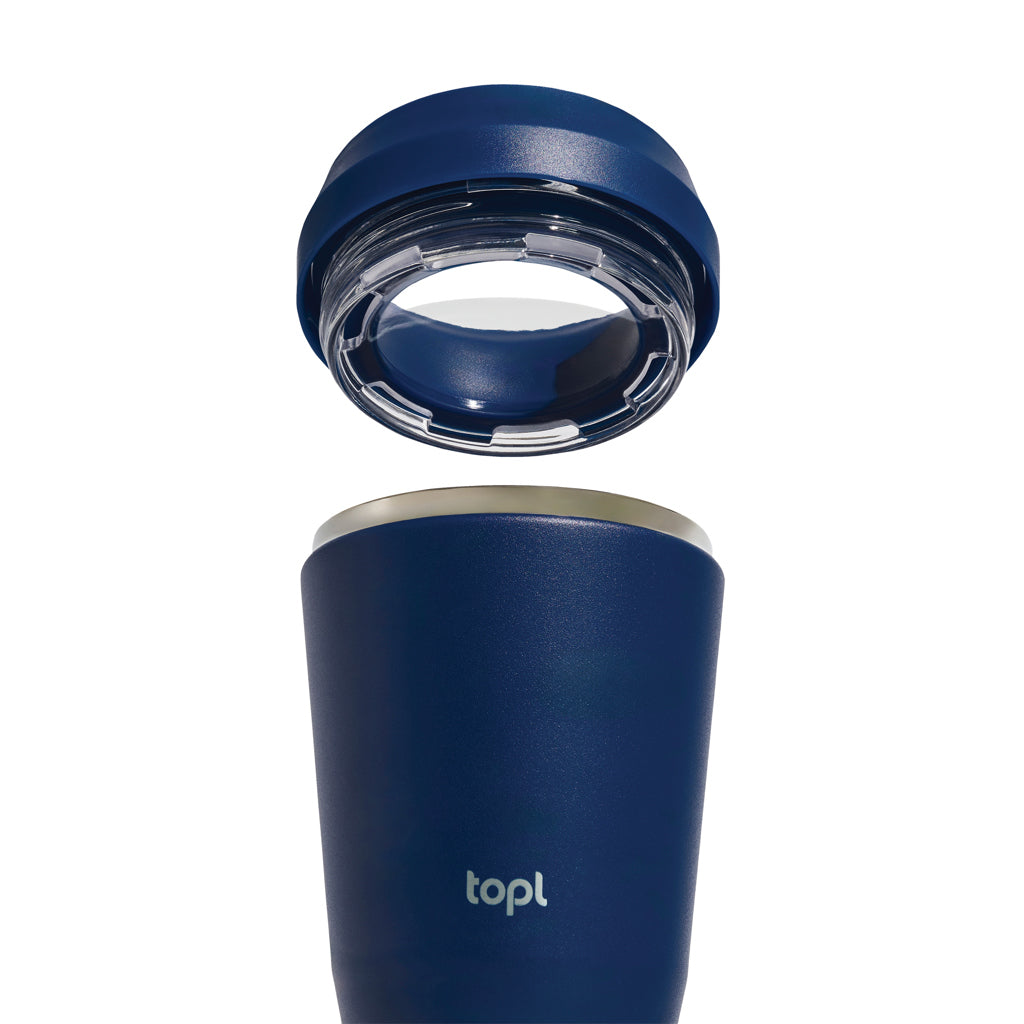 Topl To Go-glas i återvunnet stål Patenterat 360-lock 354 ml