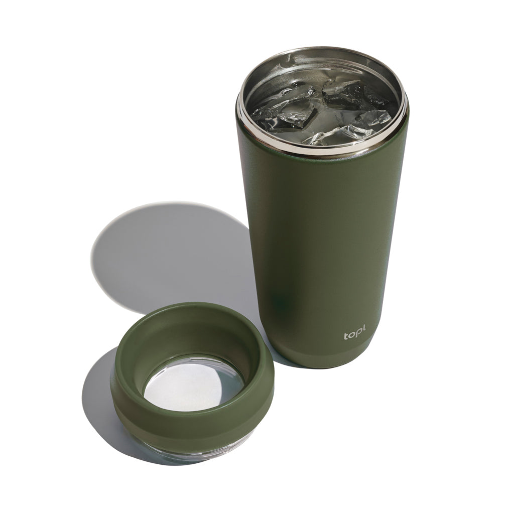 Topl To Go-glas i återvunnet stål Patenterat 360-lock 354 ml