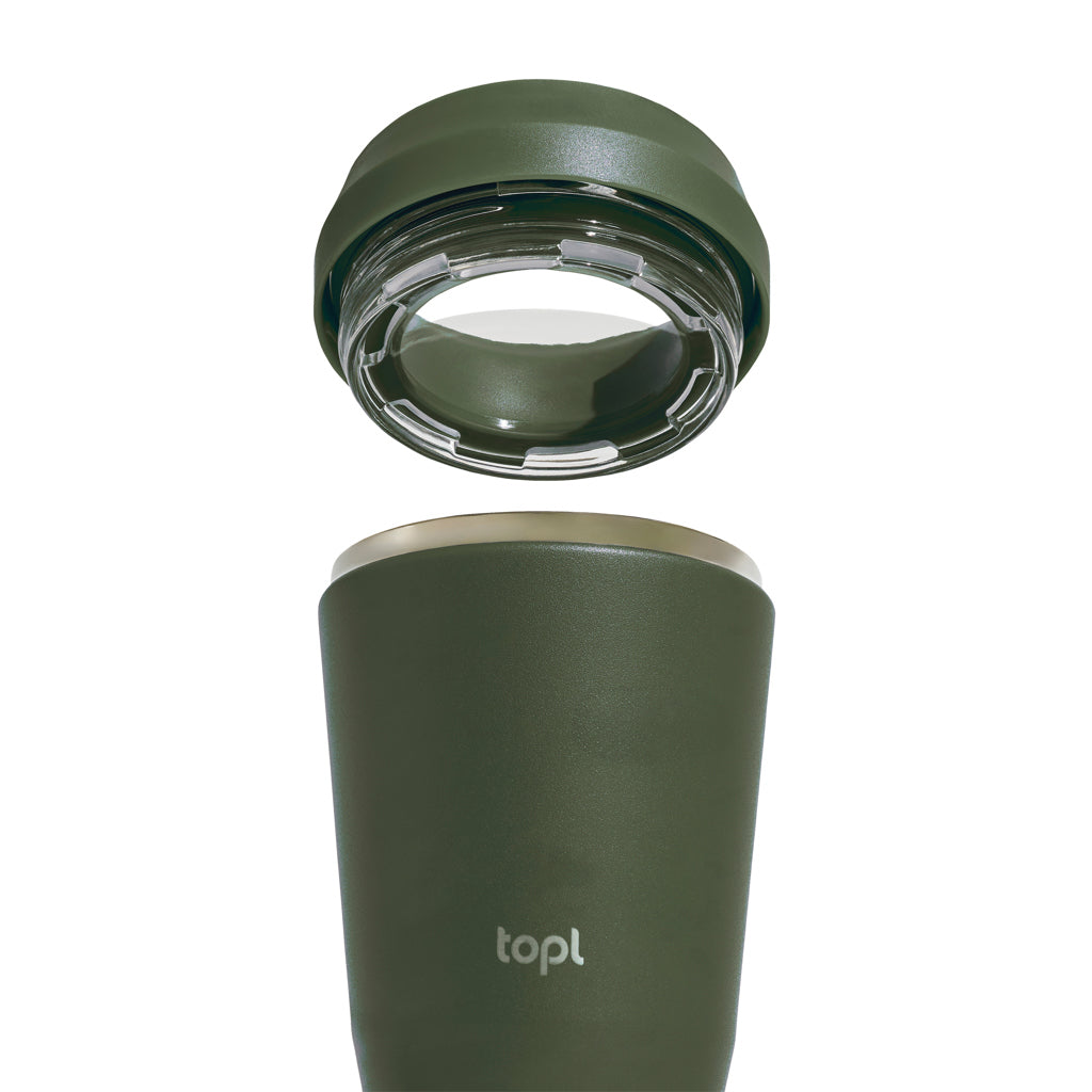 Topl To Go-glas i återvunnet stål Patenterat 360-lock 354 ml