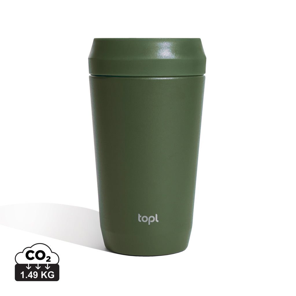 Topl To Go-glas i återvunnet stål Patenterat 360-lock 354 ml