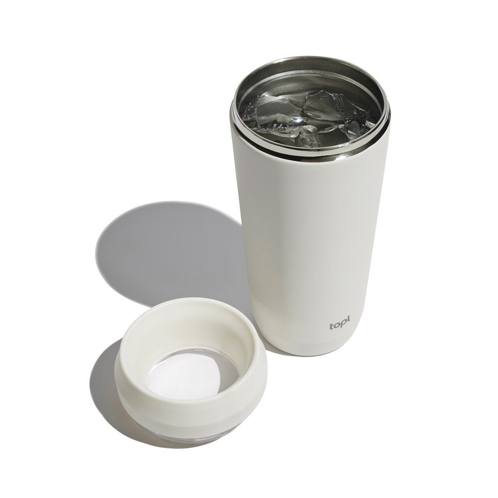 Topl To Go-glas i återvunnet stål Patenterat 360-lock 354 ml
