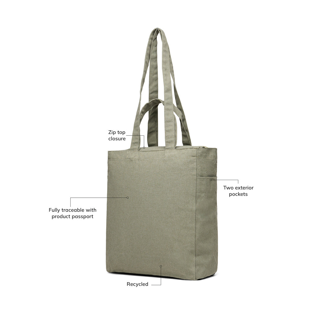 VINGA Hilo AWARE™ återvunnen canvas tote med dragkedja