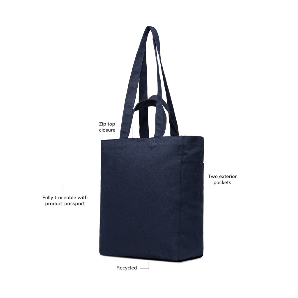 VINGA Hilo AWARE™ återvunnen canvas tote med dragkedja
