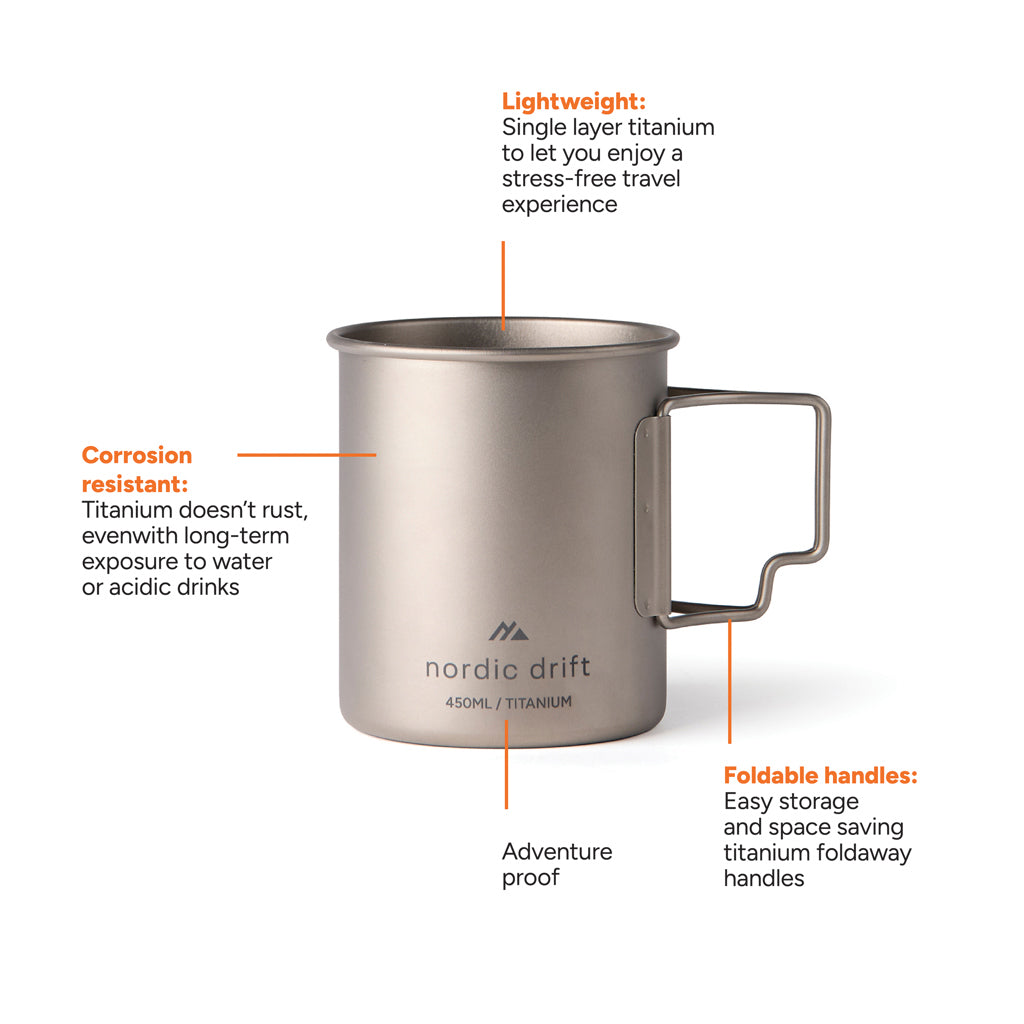 Nordic Trail ultralätt titaniummugg 450 ml