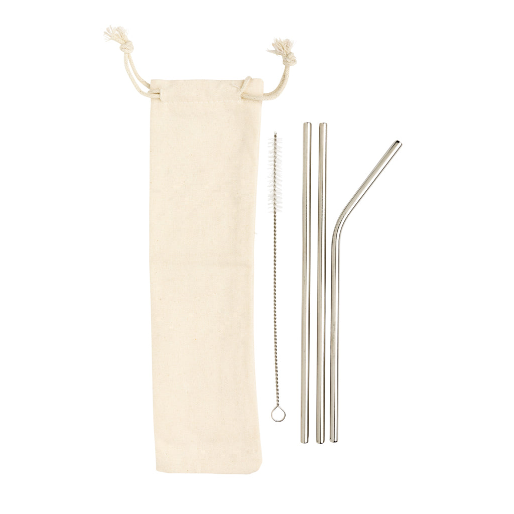 3-pack återanvändningsbara sugrör i stainless steel