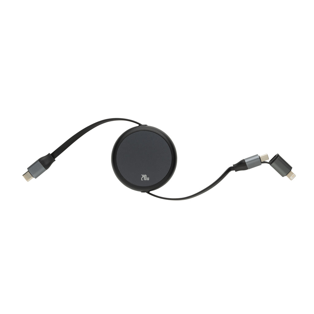 Terra RCS återvunnen aluminium 240W utdragbar 2-i-1 kabel