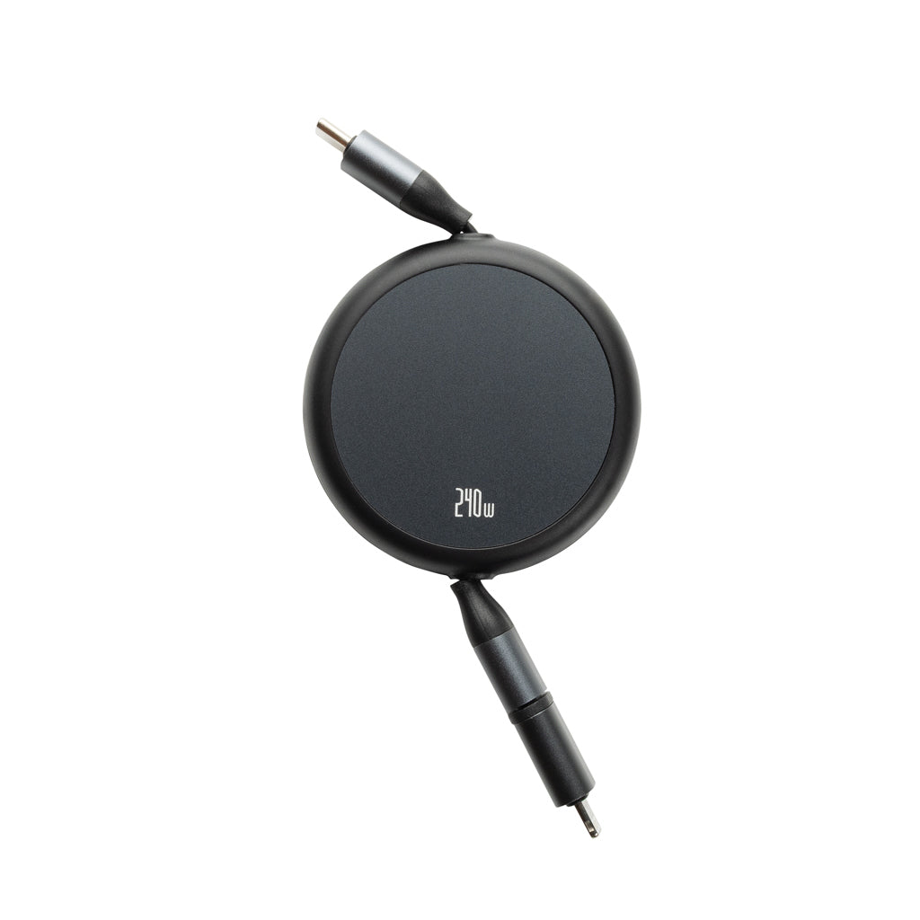 Terra RCS återvunnen aluminium 240W utdragbar 2-i-1 kabel