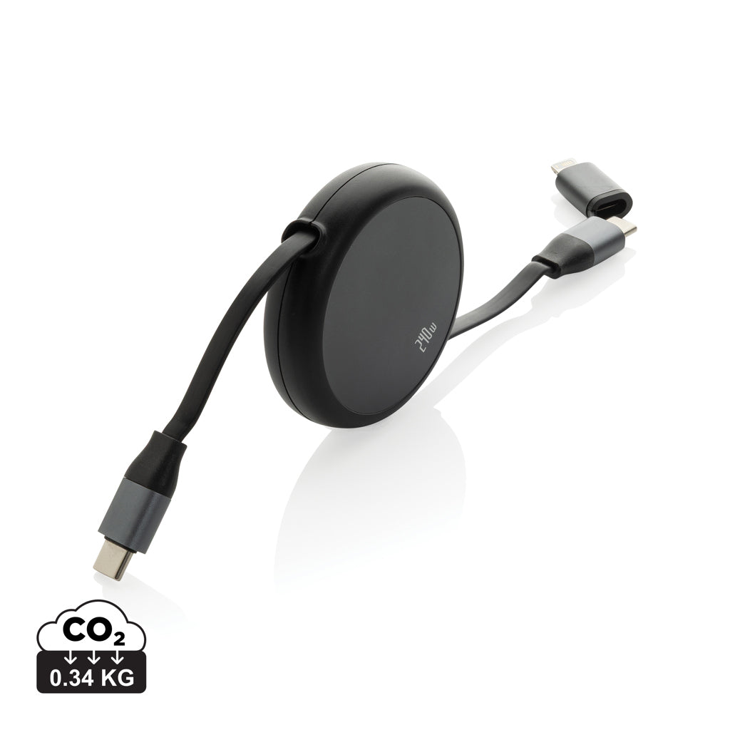 Terra RCS återvunnen aluminium 240W utdragbar 2-i-1 kabel