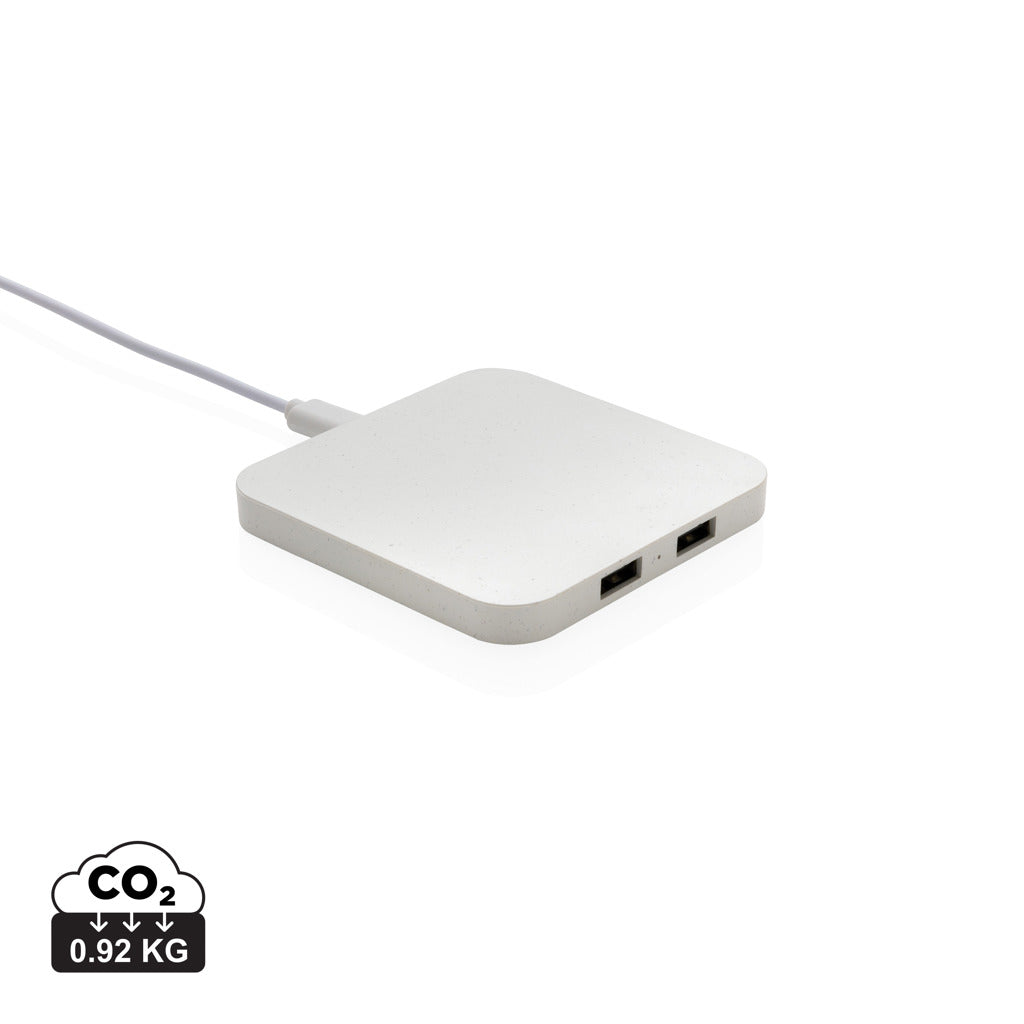 10W trådlösa laddare m. USB portar RCS återvunnen plast