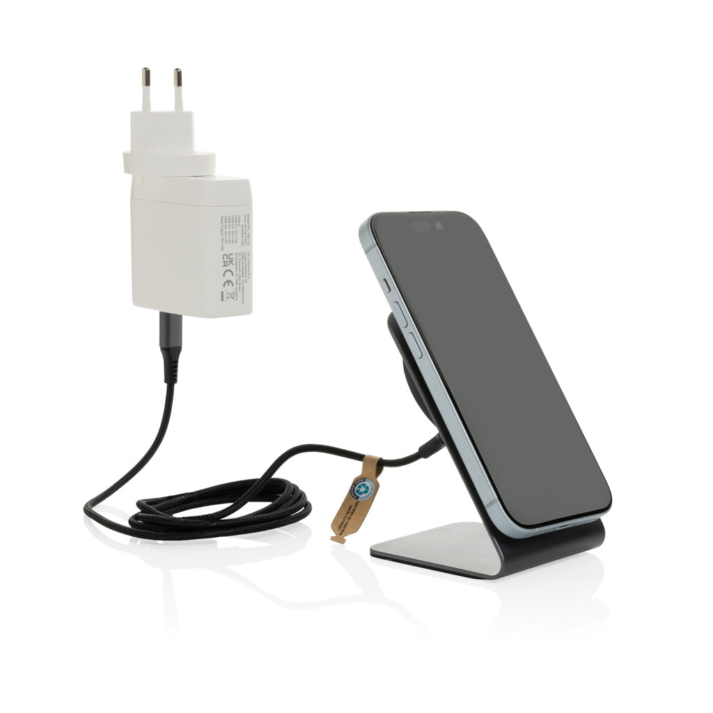 Terra aluminium 15W magnetisk trådlös telefonställ för mobil