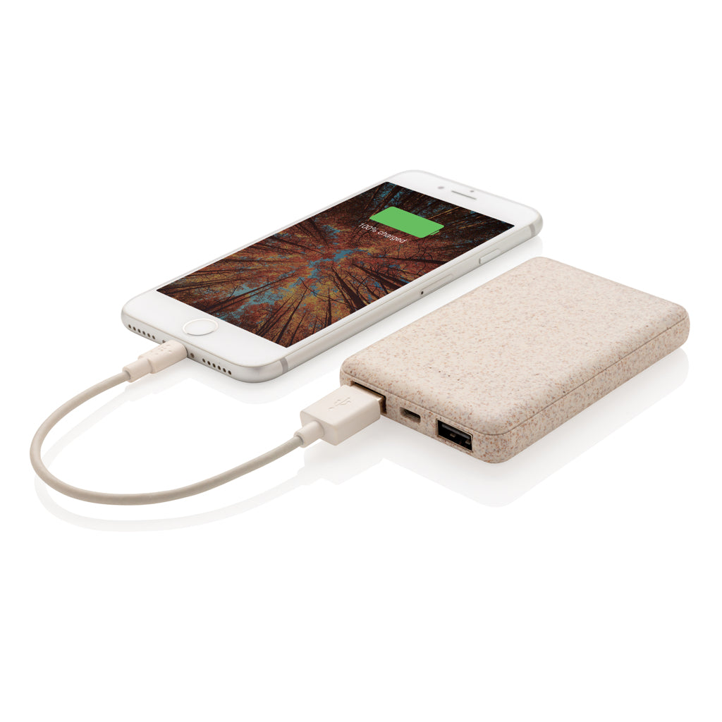 Vetestrå 5.000 mAh powerbank i fickformat