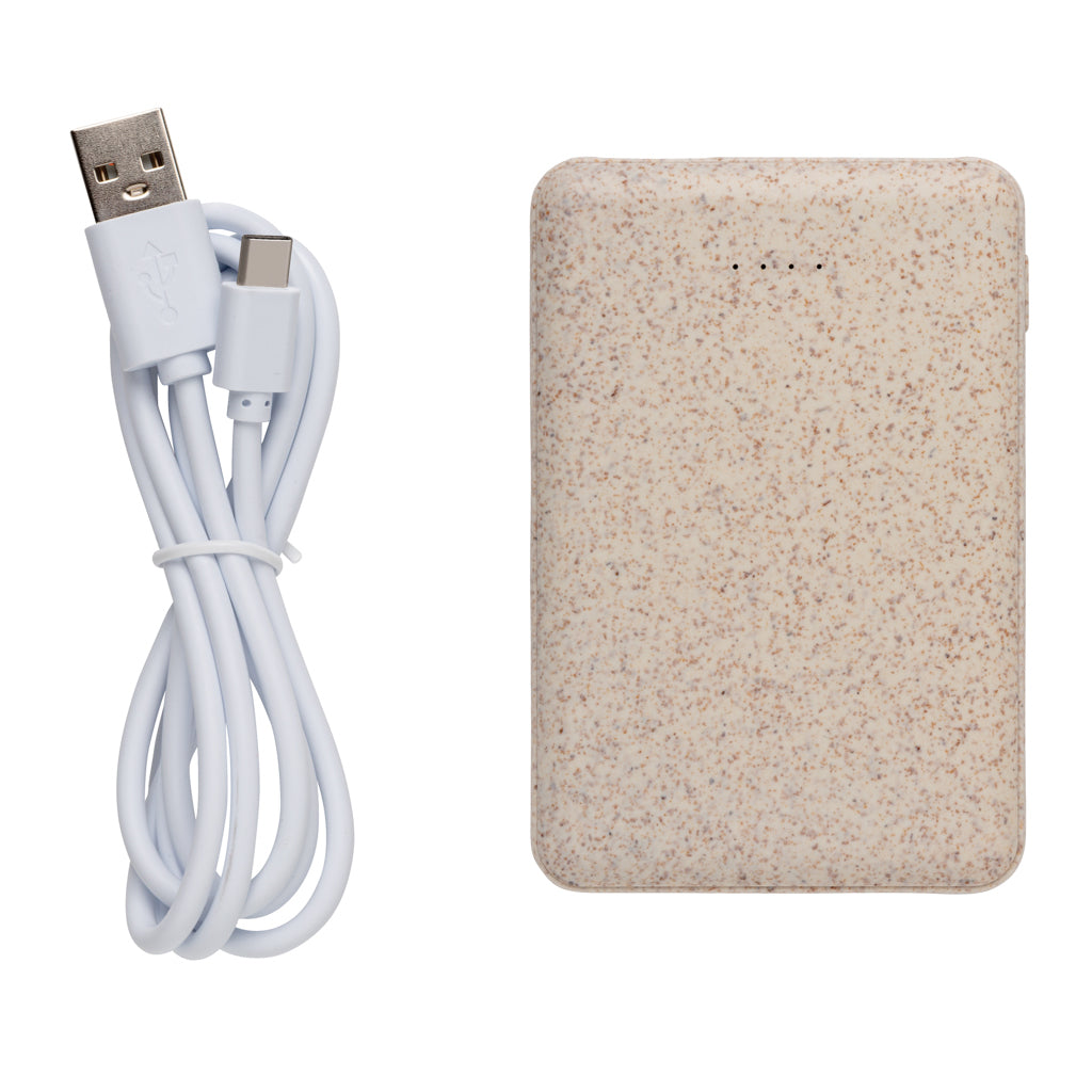 Vetestrå 5.000 mAh powerbank i fickformat