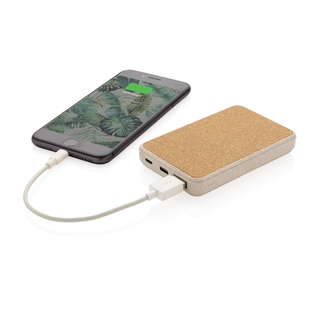 Kork och vete 5.000 mAh fickpowerbank