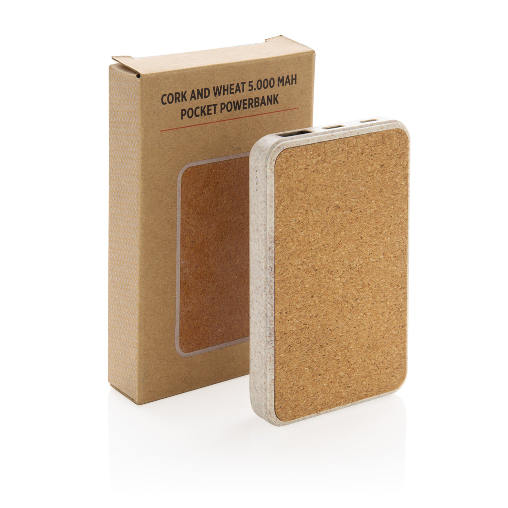 Kork och vete 5.000 mAh fickpowerbank