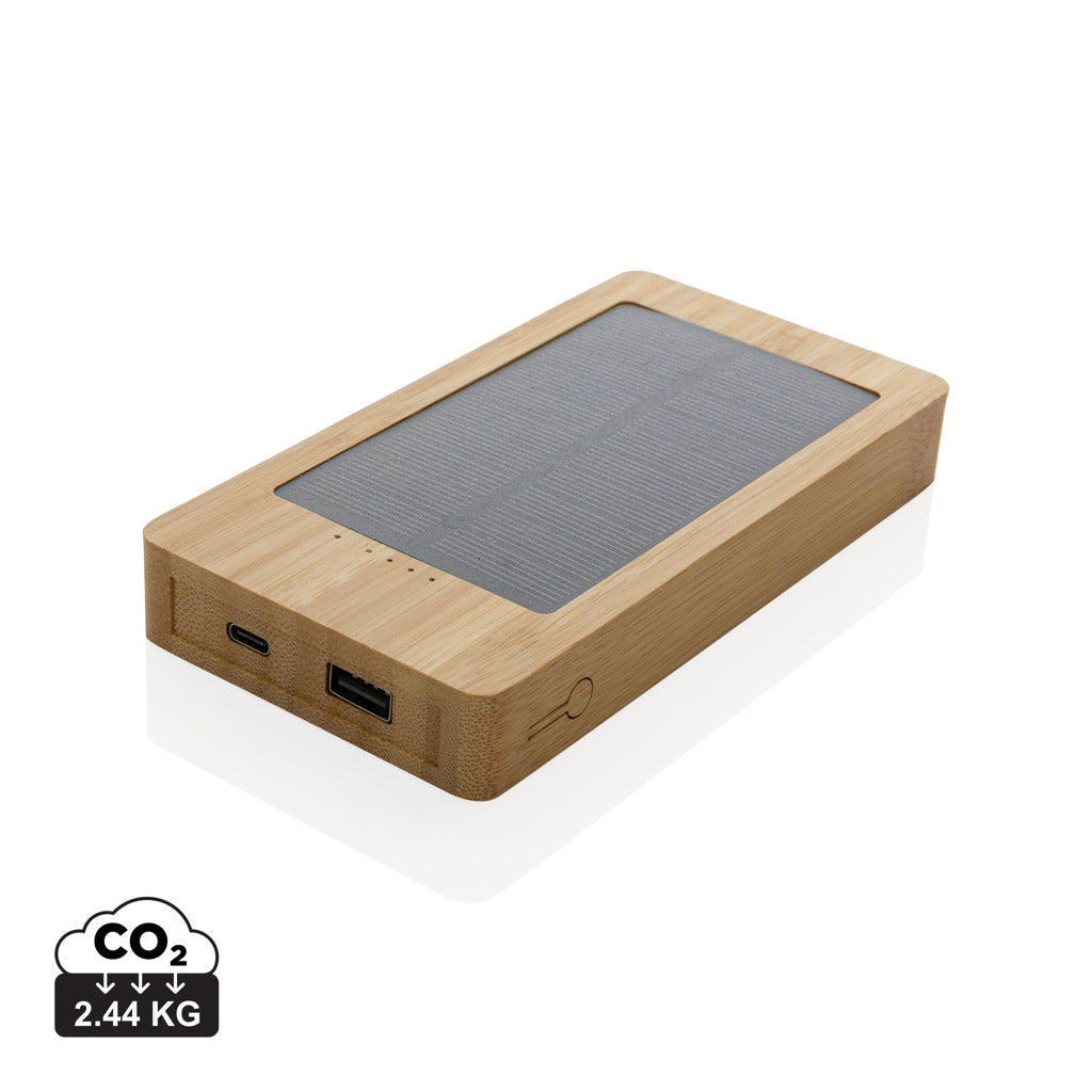Sunwick 10.000mAh solcellspowerbank i bambu
