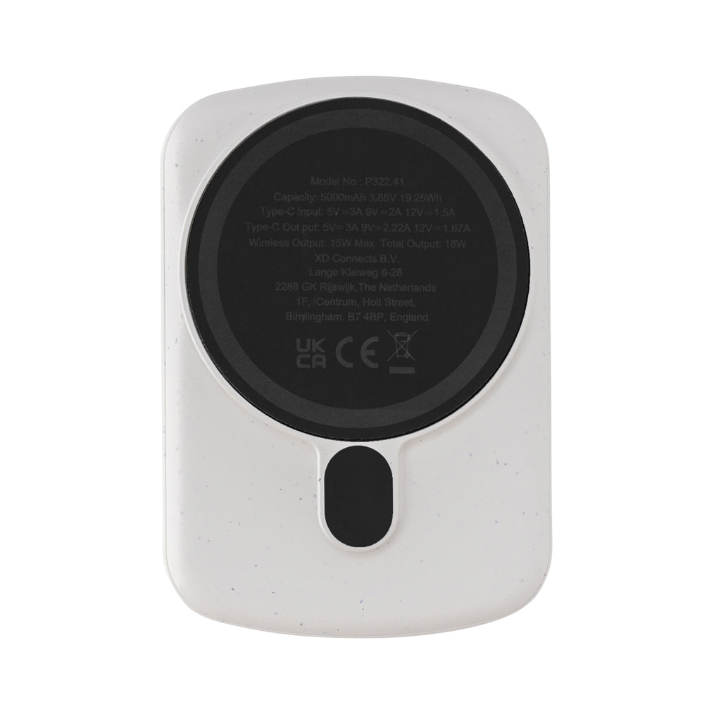 MagBoost 5.000mAh magnetisk powerbank, RCS återvunnen plast