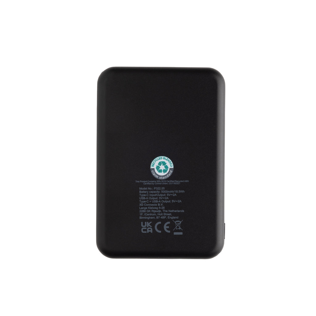 Boostcore RCS powerbank i återvunnen plast 5.000mAh med USB