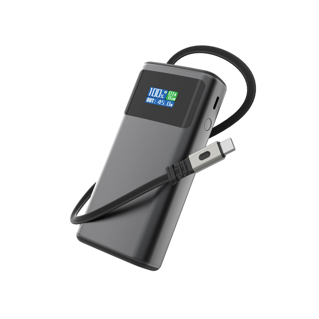 Quantum RCS ultrasnabb PD45W 10.000mAh powerbank med display