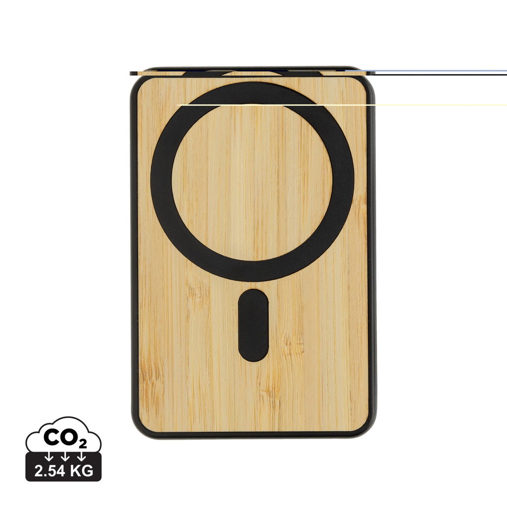 Zen RCS plast 5000 mah 5W magnetisk powerbank i bambu