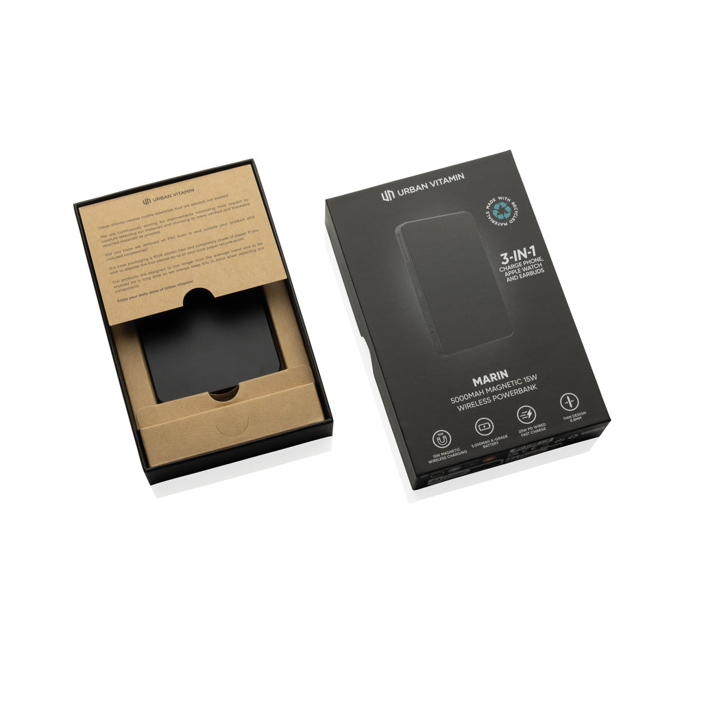 Urban Vitamin Marin 5000mAh magnetisk 15W trådlös powerbank