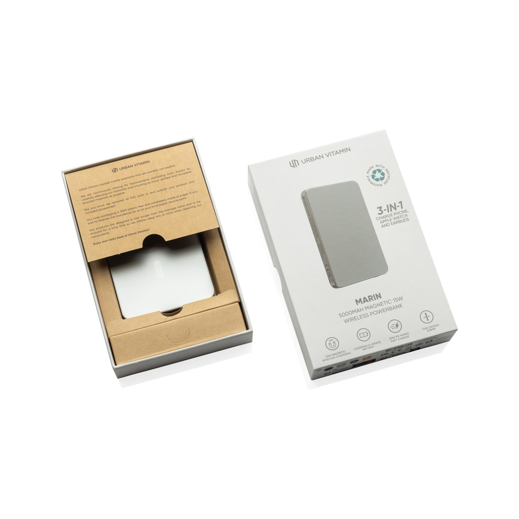 Urban Vitamin Marin 5000mAh magnetisk 15W trådlös powerbank