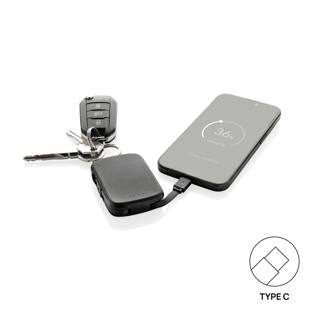 Nexo RCS nyckelringspowerbank 2000 mAh med integrerade kabla