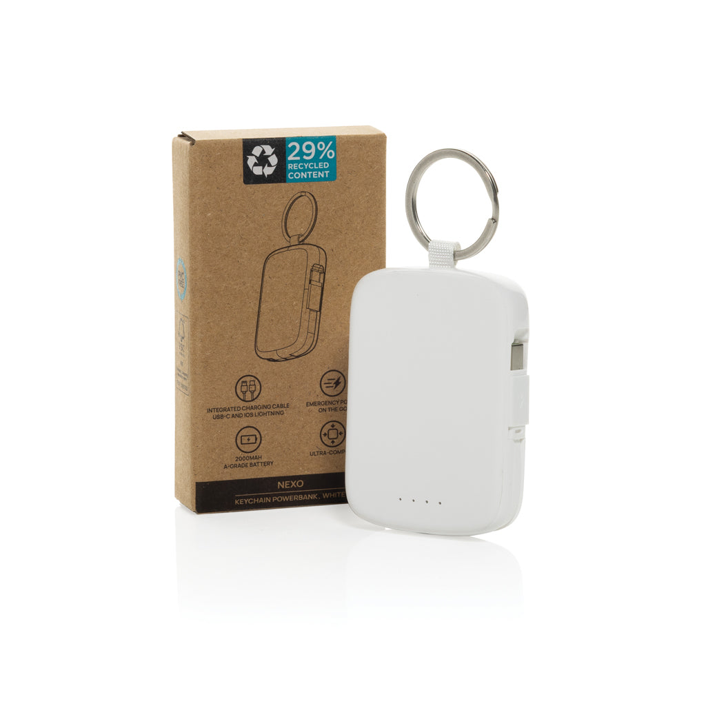 Nexo RCS nyckelringspowerbank 2000 mAh med integrerade kabla