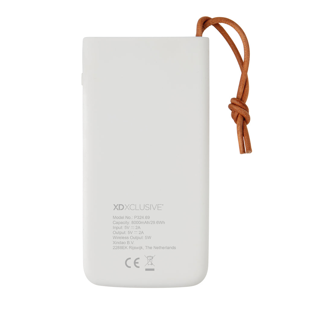 Aria 8.000 mAh 5W powerbank med trådlös laddning