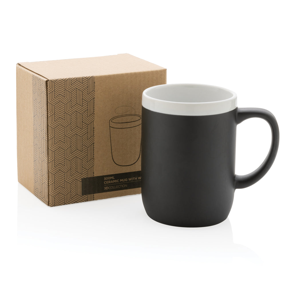 Keramikmugg med vit kant 300 ml