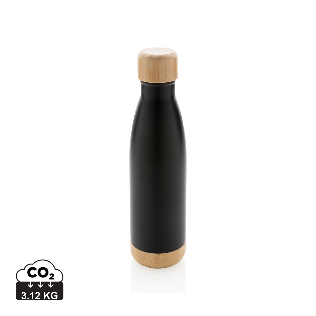 Vakuum stainless steel flaska med kork och botten i bambu