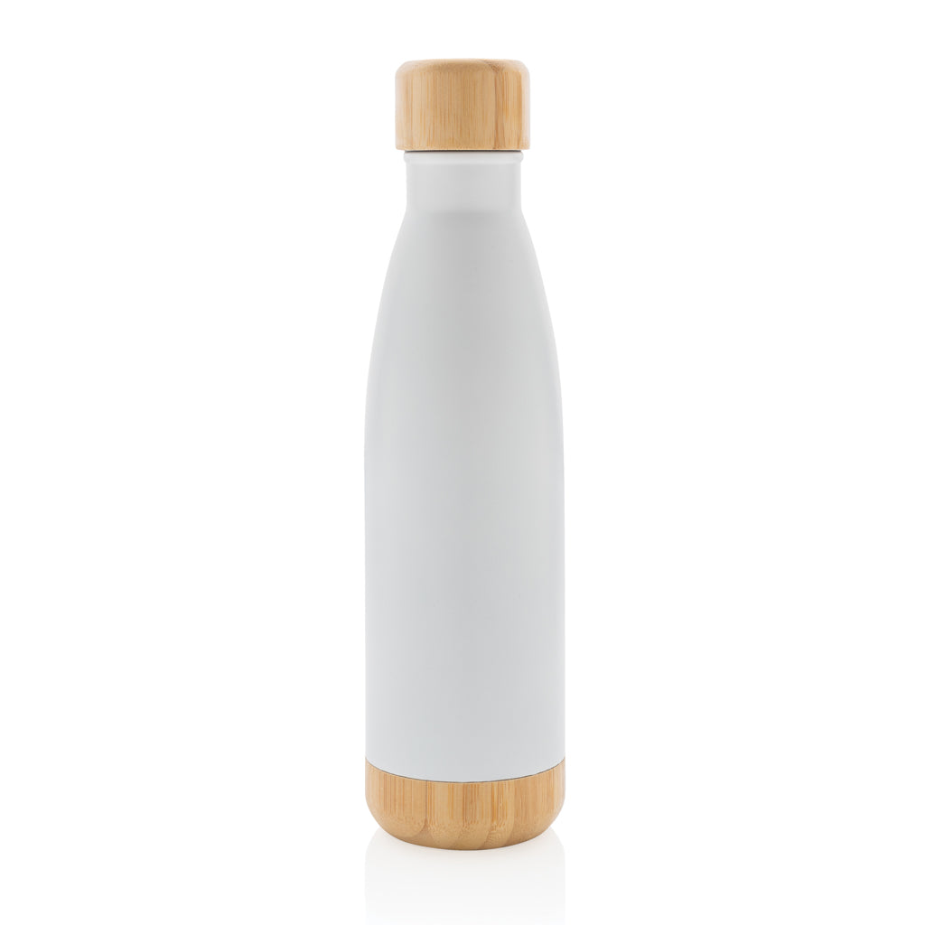 Vakuum stainless steel flaska med kork och botten i bambu