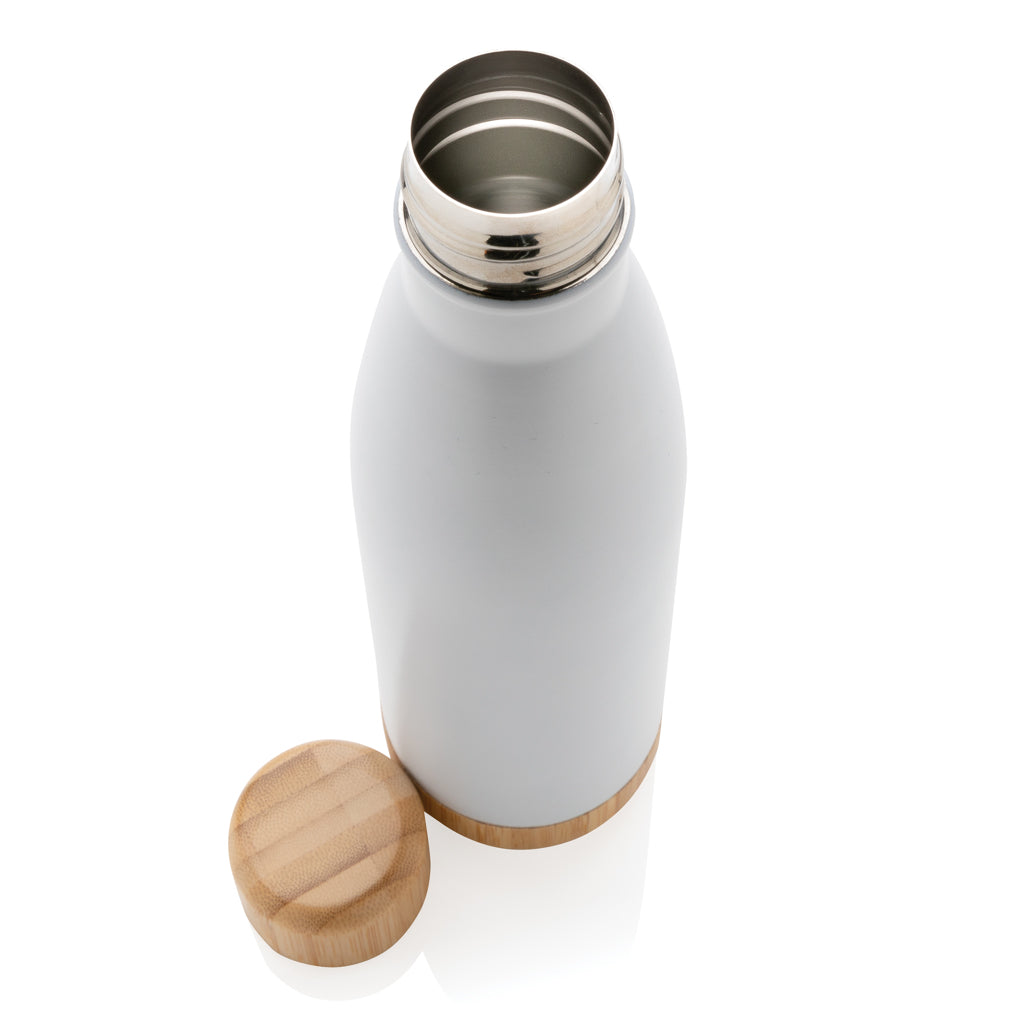Vakuum stainless steel flaska med kork och botten i bambu