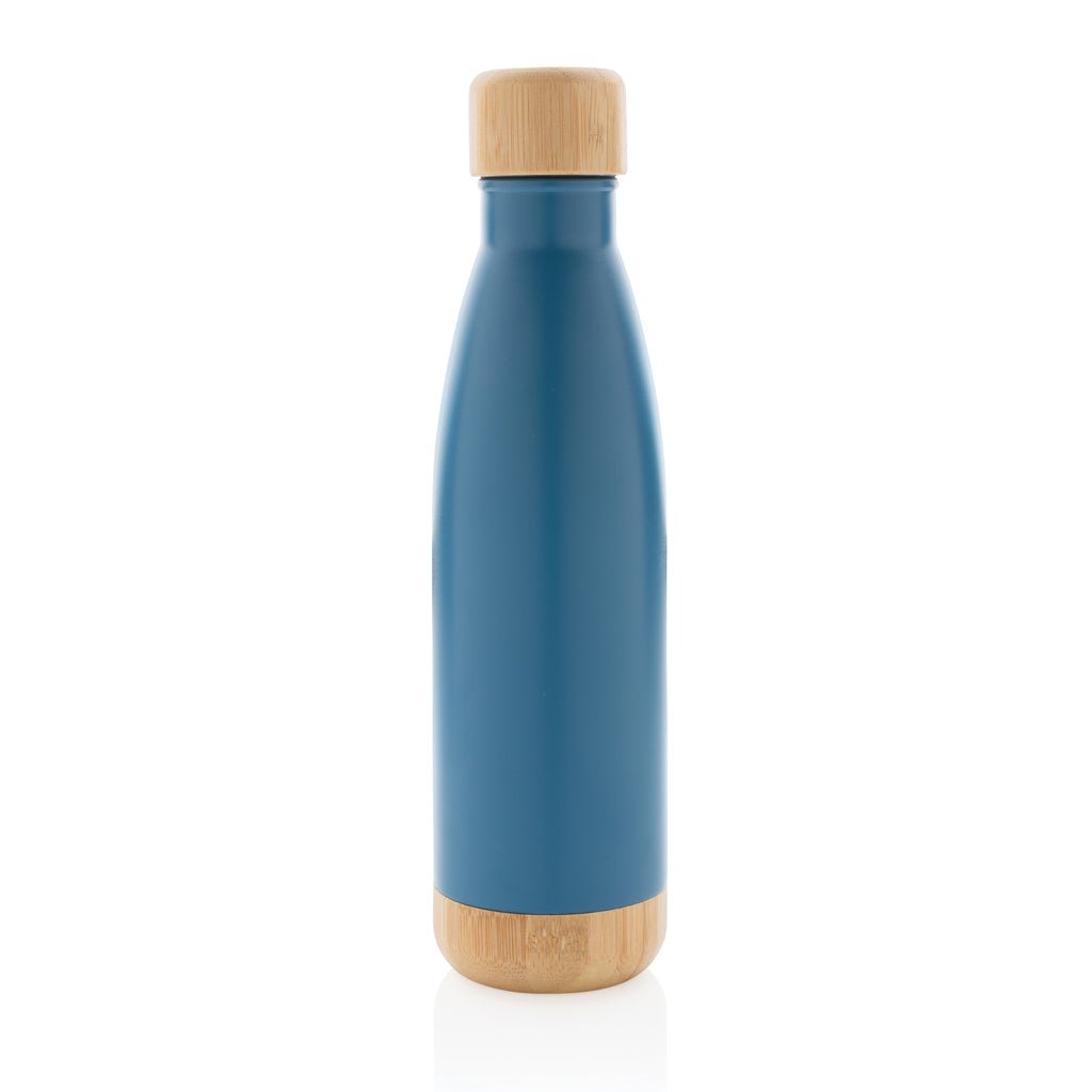 Vakuum stainless steel flaska med kork och botten i bambu