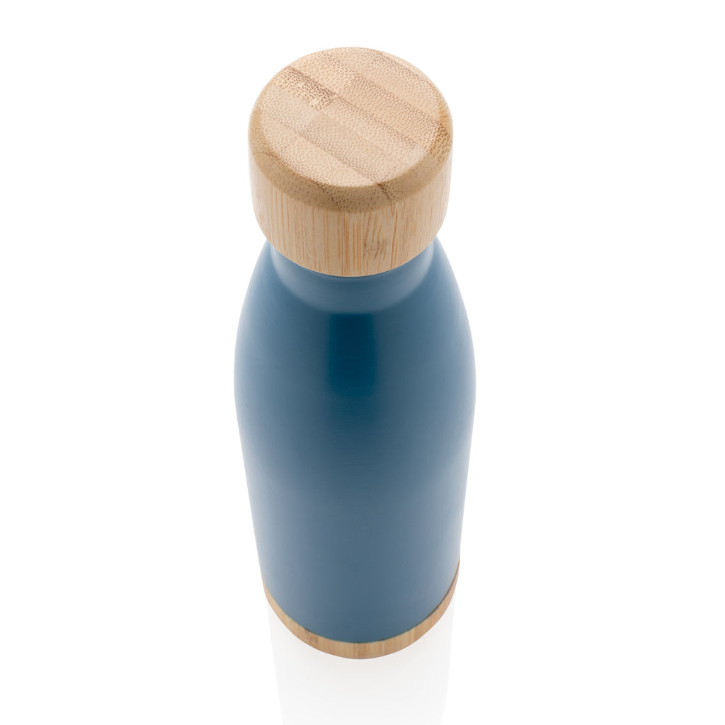 Vakuum stainless steel flaska med kork och botten i bambu