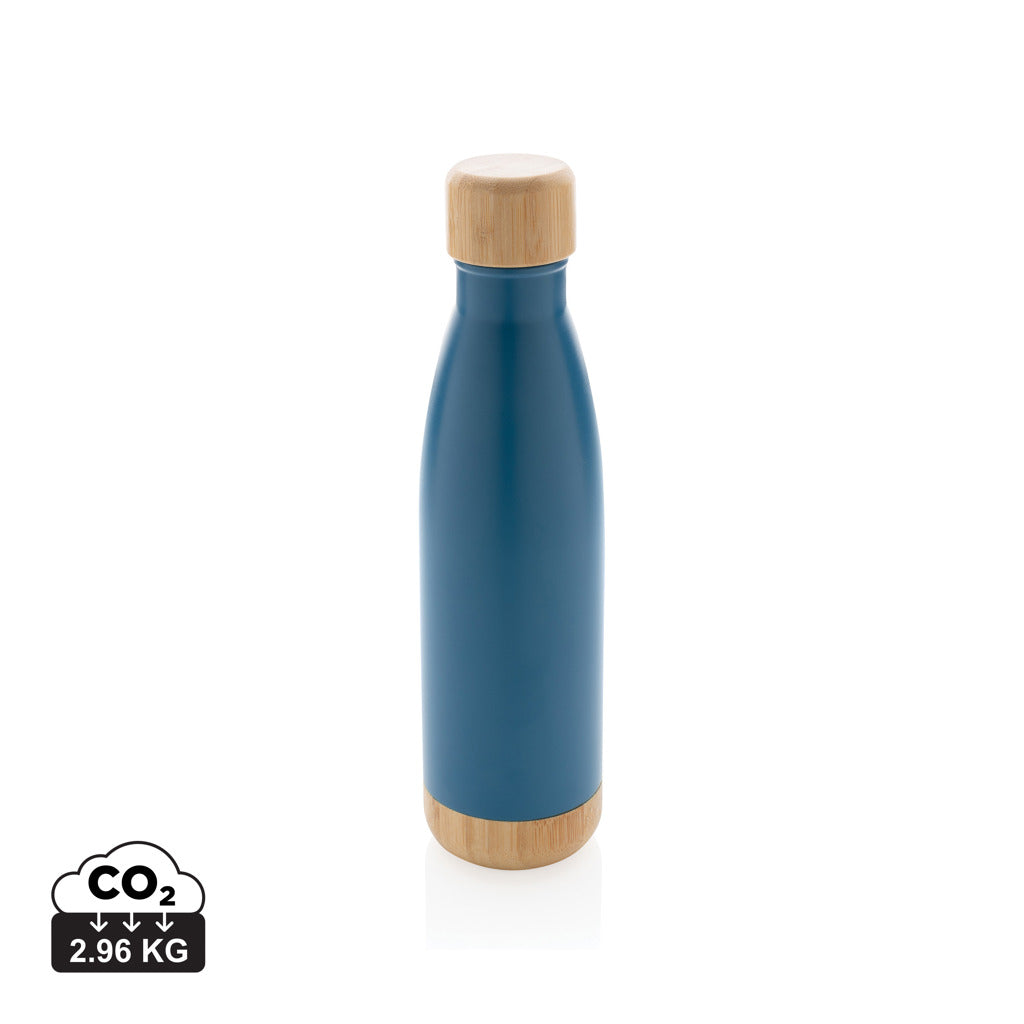 Vakuum stainless steel flaska med kork och botten i bambu