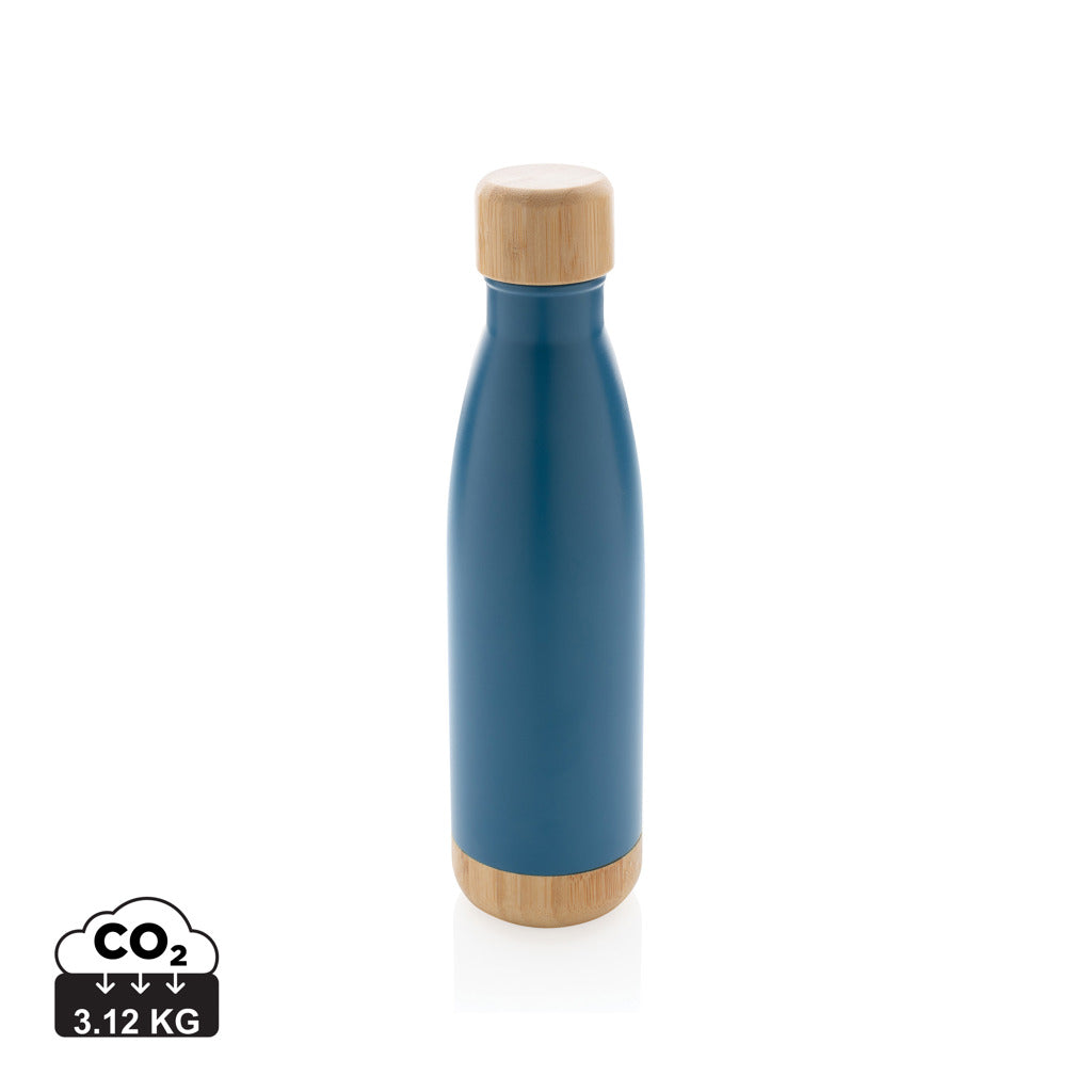 Vakuum stainless steel flaska med kork och botten i bambu